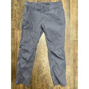 Prana Pants Womens 8 Gray Halle Straight Leg Roll Up Low Rise Cargo Hiking Pants